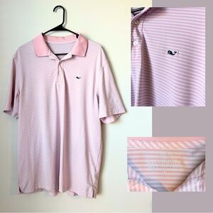 Vineyard Vines Pink & White Stripped Polo